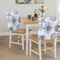thumbnail image 5 of Vintage Nautical Chair Covers Set of 4 Summer Navy Blue Compass Shell Starfish Map Chair Back Covers Stretch Removable Washable Slipcovers Protector for Dining Room Kitchen Party Decor, 5 of 9