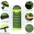 thumbnail image 6 of CJC Wearable Sleeping Bag for Adults and Kids Winter Temp Range (5°F to 50°F) Cold Weather Waterproof Sleeping Bag With Zipper for 3-4 Season Camping Climbing Outdoor, Green, Right zipper, 6 of 10