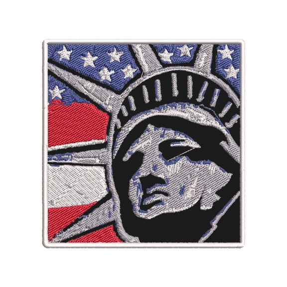 Statue of Liberty American USA Flag Embroidered Iron-on Patch