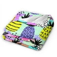 thumbnail image 2 of Kll Fleece Blanket Plush Throw Blanket Graffiti Pineapples On Neon Background,Soft Fuzzy Cozy Flannel Blanket For Couch Sofa Bed.(60"X50"), 2 of 9