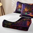 thumbnail image 4 of Homewish Death Skull Quilt Full,Retro Bookshelf Full Bedspread Sets,Purple Gold,Halloween Duvet,3 Pieces, 4 of 7