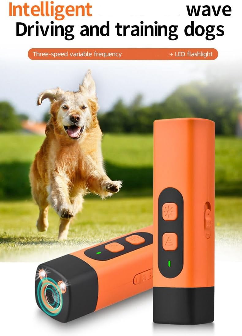Bark Button for Dog, Dog Bark Deterrent Devices, Stop Barking Instantly, Gently & Safely 50 FT Range Indoors Outdoors, Rechargeable, Portable for Small Medium & Big Dogs (Orange 1PCS)