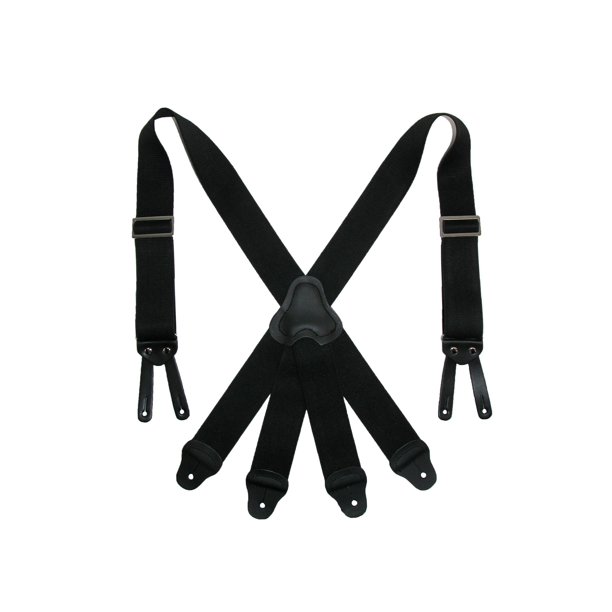 CTM - Size one size Men’s Elastic Button-End 2 Inch Fireman Suspenders