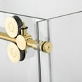 thumbnail image 5 of Vinnova Villena 60" W x 78" H Single Sliding Frameless Glass Shower Enclosure Gold, 5 of 13