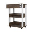 thumbnail image 3 of RST Brands Chariot Roulant de Cuisine Lindon en Noyer et Placage Blanc, 3 of 6