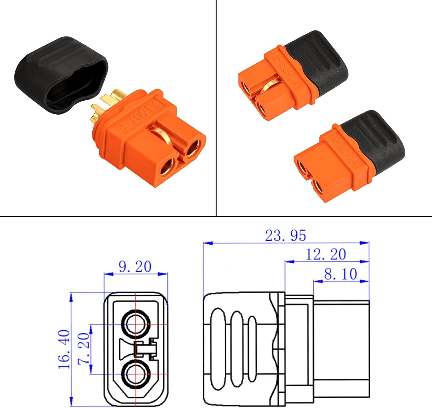 12AWG 10FT Solar to XT60i Cable 2 10 25 35 50 75 100FT Solar Connector to XT60i Adapter Cable for Portable Power Station (10FT)