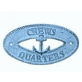 thumbnail image 3 of Light Blue Whitewashed Cast Iron Crews Quarters with Anchor Sign 8" - Metal Wall Plaque - Cast Iron Nautical Decor Sign, 3 of 7