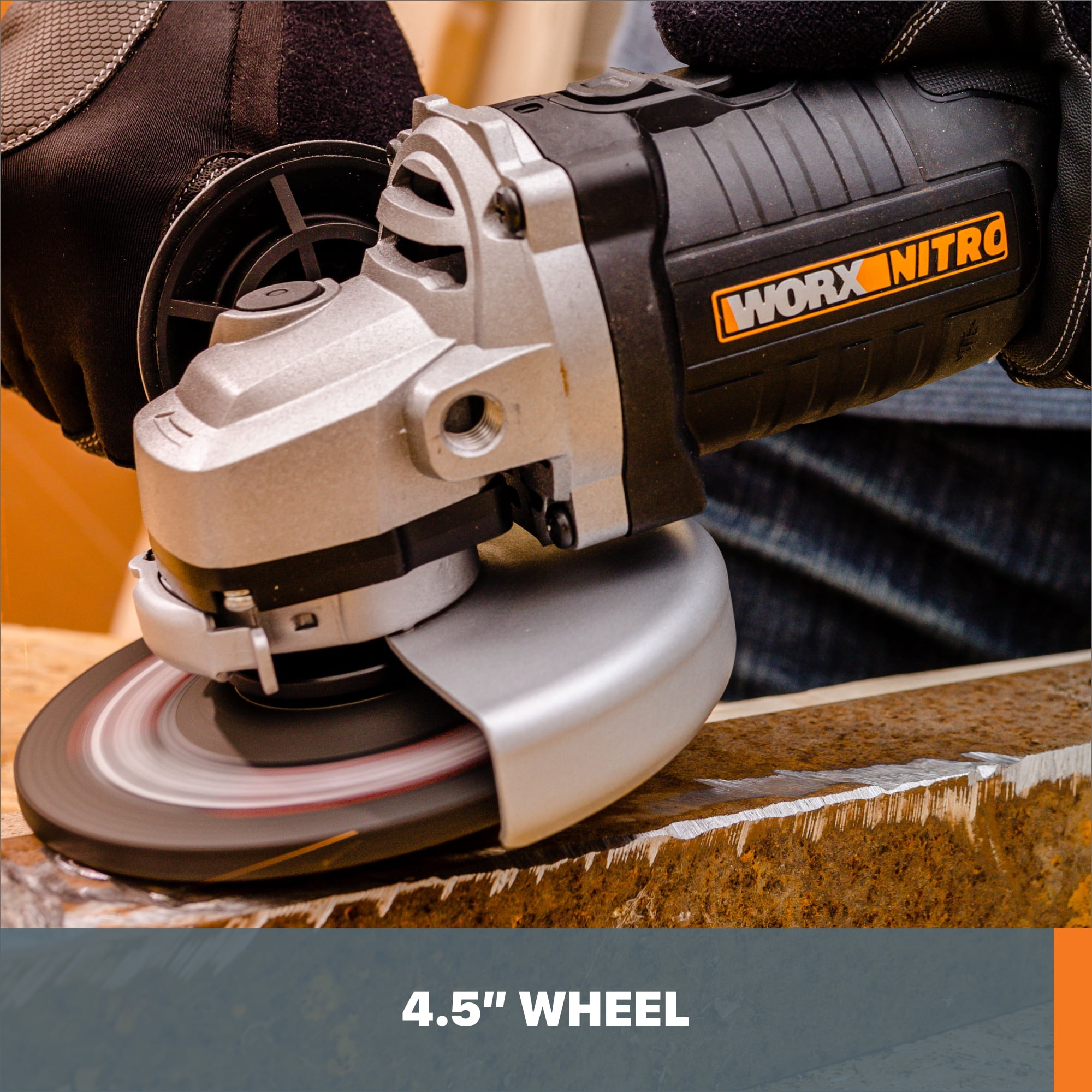 Worx WX812L 20V Power Share 4.5" Cordless Angle Grinder with Brushless Motor (Battery & Charger Included)