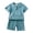 Light Blue, variant on Ruyang 2-Piece Summer Clothes for Boys Solid Color Texture Tshirt Sets Short Sleeve Linen Shirts Tops & Shorts Outfits
