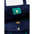 thumbnail image 4 of Free Assembly Women's Canvas Tote Handbag with Tote Charm, Navy with Green, 4 of 5