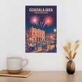 thumbnail image 3 of Retro Vintage Travel Poster Wall Print Teatro Degollado Guadalajara Mexico Fireworks Festival Historic Landmark Canvas Poster, 3 of 8