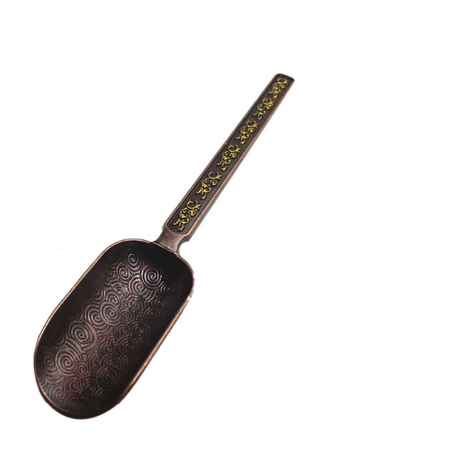 Yuarrent Cucharas de té de cobre antiguas chinas, soporte para elegir hojas de té, accesorios para cucharas de té kungfú chino Teteras No.02 Yuarrent JJ16287-02