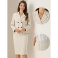 thumbnail image 2 of DARING DIVA Women's 2 Piece Long Sleeve Work Outfits Blazer Pencil Skirt XS Beige, 2 of 6