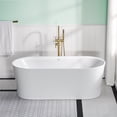thumbnail image 2 of ANGELES HOME 67" x 31-1/2" Air Bubble Massage Freestanding Soaking Bathtub, LED Light Bathtub with Chrome Drain and Overflow, White Acrylic, 2 of 12