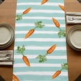 thumbnail image 5 of Table Runners 90 Inches Long Dress Scarves, Easter Bunny Farmhouse Coffee/Dining/Kitchen Table Runner for Living Room, Spring Rabbits Carrots Turquoise Stripes 13x90 Inch, 5 of 9