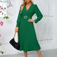thumbnail image 4 of Robe Mode Femme Slim - Fit V - Col Long - Manches Longues Ligne A, 4 of 8