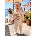 thumbnail image 6 of RUINIXCW Newborn Baby Boy Hospital Coming Home Outfit Waffled Romper Infant Baby Boys Fall Winter Clothes Dad's Little Dude Embroidery Long Sleeve Romper Pants Set, 6 of 9