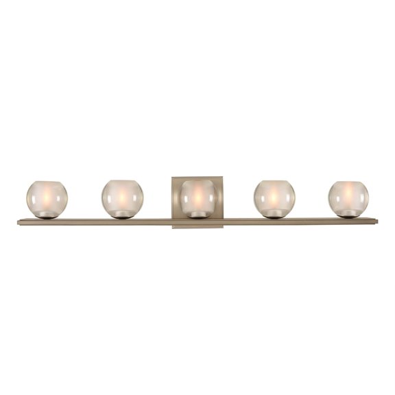 Kalco Lighting Corona 33" 5-light Modern Glass Bath Light in Satin Nickel