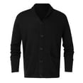 thumbnail image 3 of Manxivoo Mens Cardigan Sweater Mens Fashion Leisure Solid Wool Knitting Stand Collar Long Sleeve Long Style Cardigan Coat, Coats for Men Black L, 3 of 3