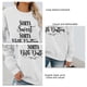 thumbnail image 5 of Sudadera holgada con cuello redondo y estampado para mujer, estilo casual, manga larga, color blanco, talla XL, 5 of 5
