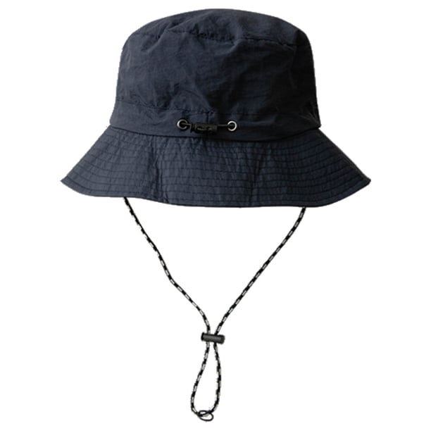 Sombrero de pescador plegable de ala ancha, gorra de verano con cordón, para pesca y viajes a la playa