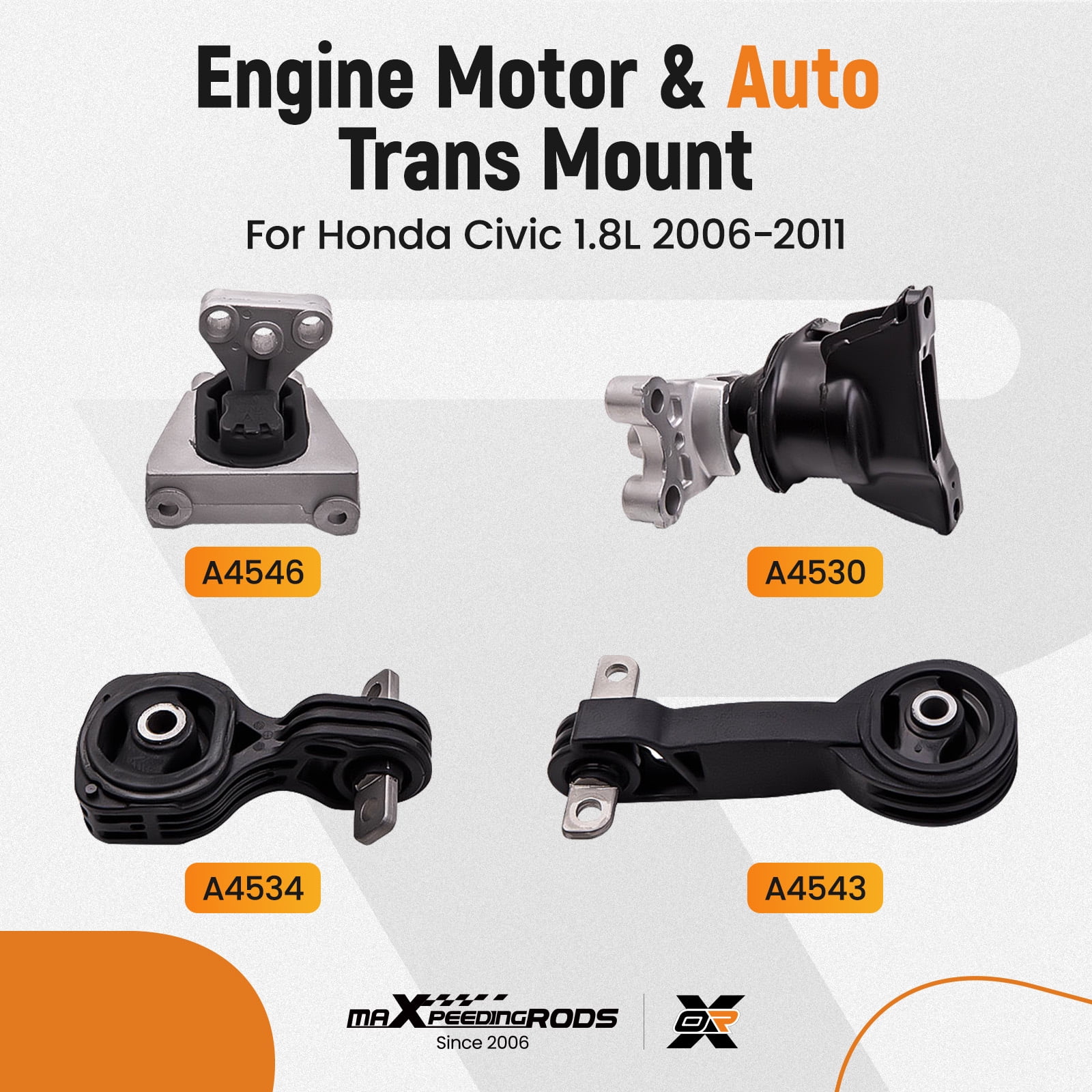 Maxpeedingrods 4X Engine Motor & Transmission Mount for  Honda Civic 1.8L 2006 2007 2008 2009-2011