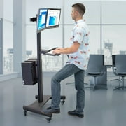 Mount-It! Mobile PC Workstation for Dual Monitors | Fits 13-32 Monitors | Adjustable