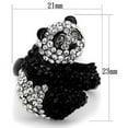 thumbnail image 2 of Womens Panda Ring Anillo Para Mujer 316L Stainless Steel Ring with Top Grade Crystal in Black Diamond Narni, 2 of 6