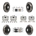 thumbnail image 1 of Transit Auto Front Rear Disc Brake Coated Caliper Drilled Slotted Rotors and Ceramic Pads Kit (10Pc) for Car 2014-2015 Kia Sorento Limited with 3.3L with Red Painted Calipers KCD-100679N, 1 of 2