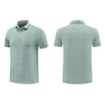thumbnail image 3 of YLSDY Men's Quick-Dry Active Button Collared Shirts Short Sleeve Performance for Golf Tennis Daily Casual Collared T-Shirt Army Green XXXL, 3 of 8