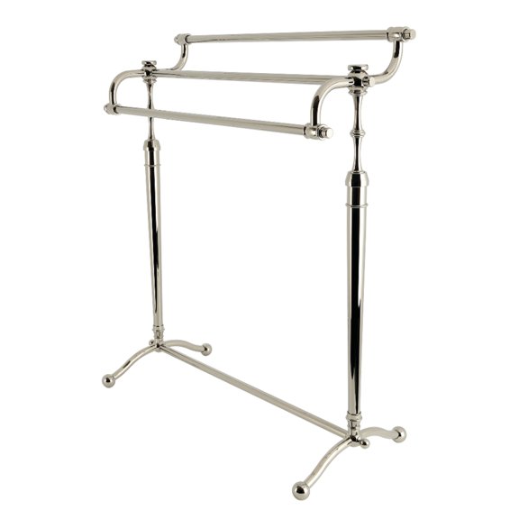 Kingston Brass SCC2396 Warwick 28-Inch Freestanding Pedestal 3-Tier Towel Rack in Polished Nickel