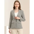 thumbnail image 3 of Blazers para mujer Chaqueta tipo blazer a cuadros con solapa con muesca Boyfriend Albaricoque Negro L, 3 of 6