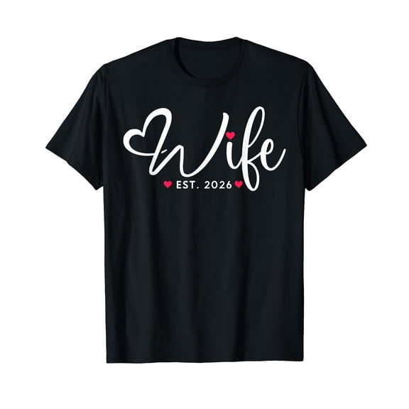 Wife Est 2026 Just Married Honeymoon Wedding Couples T-Shirt