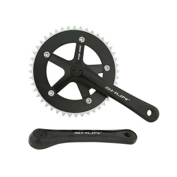 Alloy 8106 Chainwheel Set 44T x 170mm Black. for bicycles, bikes, for beach cruiser, mountain bike, track, fixies, fixed gear