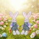 thumbnail image 5 of Juguetes de piscina, juguetes para bebés, juguetes para niños pequeños, conejito de Pascua, muñeco de pelusa, decoración de primavera, adorno para fiesta en casa, azul claro, verde, blanco, pareja, fl, 5 of 6