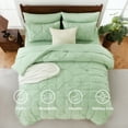 thumbnail image 4 of 7 Pieces Pinch-Pleated Comforter Set, Olive Green Full Size, 4 of 6