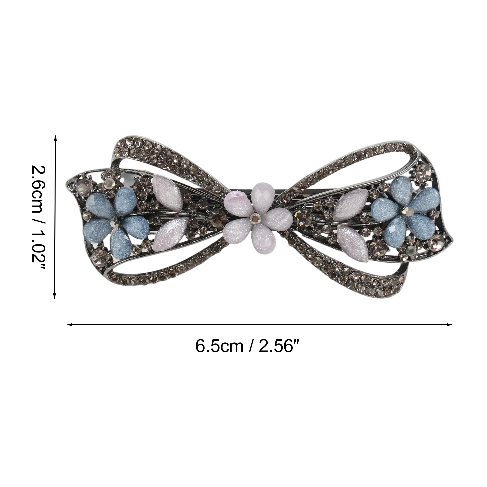 Unique Bargains Flower Bow Hair Barrettes 1 Pc Hairstyles Gray, Pink