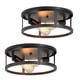 thumbnail image 1 of 13 inch Black Flush Mount Ceiling Light Fixture,2-Light Hallway & Kitchen Ceiling Lights (2 Pack), 1 of 5