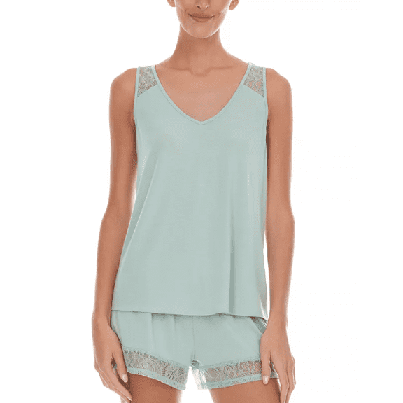 Flora by Flora Nikrooz Sage Frances Knit Cami Tap Pajama Set, Small