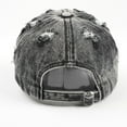 thumbnail image 6 of Oplxuo Men's Ripped Distressed Denim Ballcap Vintage Washed Adjustable Classic Low Profile Unconstructed Plain Dad Cap, 6 of 7