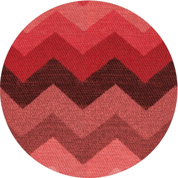 Ahgly Company Indoor Round Patterned Love Red Area Rugs, 8' Round