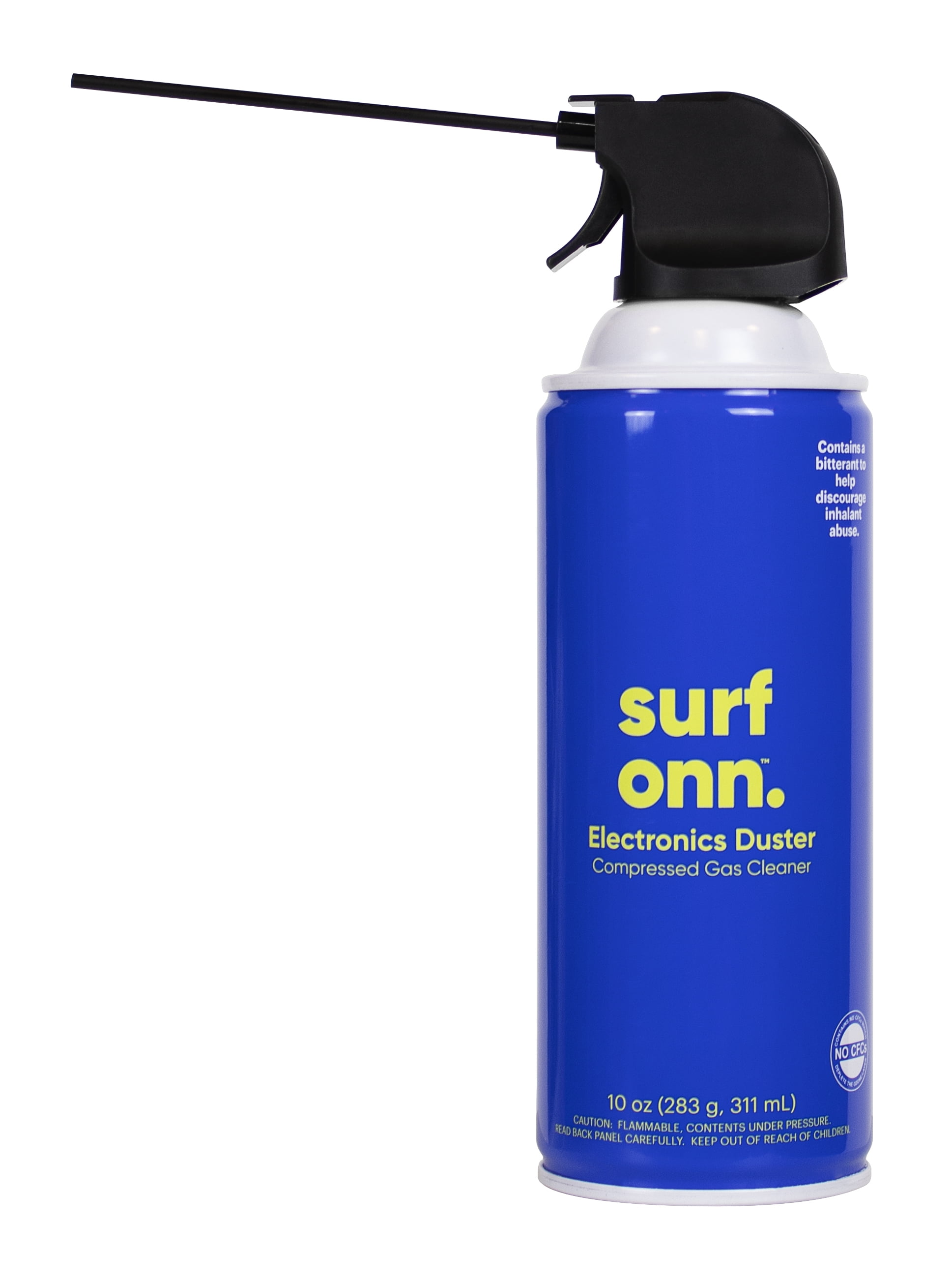 onn. Electronics Duster Compressed Gas Cleaner, 10 oz, 2-Pack, Length 2.56, Width 5.20, Height 8.39 inches