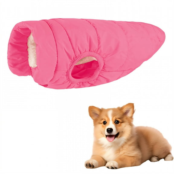 TELOLY 1Pcs Dog Winter Coat,Polyester Dog Jackets for Small Dogs,Small Dog Sweater,Rose Red,S