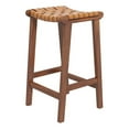 thumbnail image 1 of Pattaya Mid-Century Modern Tan Woven Brown Leather Bar Stool, 1 of 7