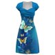 thumbnail image 1 of Gibobby Vestido casual de verano para mujer Vestido de manga corta con estampado de posicionamiento de cuello cuadrado retro con figura elegante informal para (Azul,G), 1 of 3