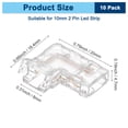 thumbnail image 3 of Uxcell Paquete de 10 Conectores de Tira de Luz LED de 2 Pines de 8mm para Tiras de Luz LED de Color Único COB/SMD 2835 3528 [Transparente], 3 of 6