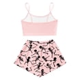 thumbnail image 5 of Swanpen Halloween Pajamas Women Silk 2 Piece Cami Top Shorts Set Skeleton Print Sleeveless Sleepwear Loungewear Halloween Gifts, 5 of 6