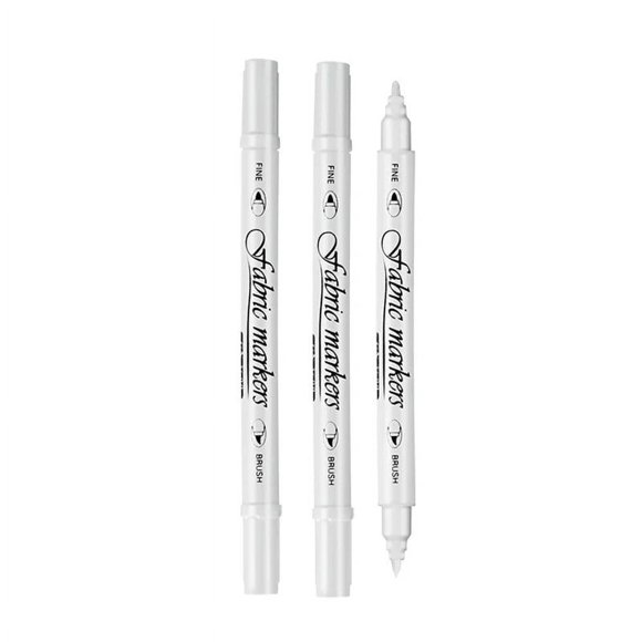 EIGTHTAIL White Waterproof Permanent Fabric Textile Marker Pen Set for T Shirt Shoes Clothes Wood Stone DIY Art Graffiti Drawing Painting 5Pcs White