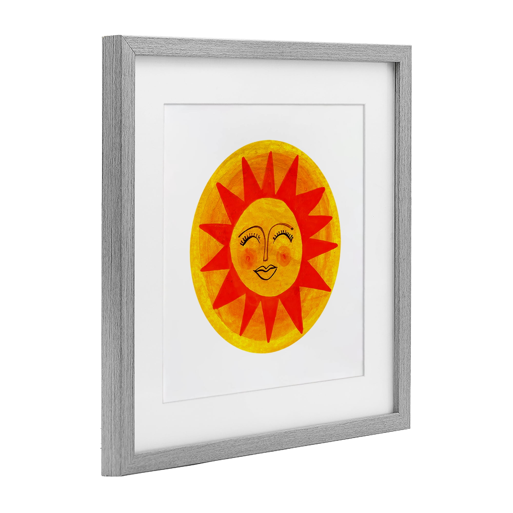 Stupell Industries Warm Fiery Sun Gray Framed Print Under Glass, design by Katherine Herrell Studio