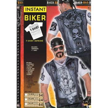 Mens Sublimation Biker Guy Shirt Halloween Costume